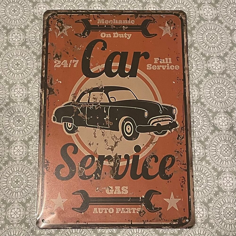 Car Service ~ 8” x 12” Metal Sign